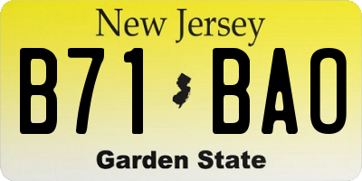NJ license plate B71BAO