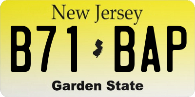NJ license plate B71BAP