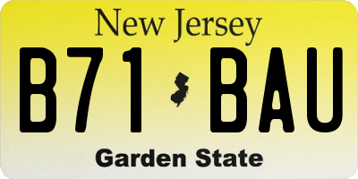 NJ license plate B71BAU
