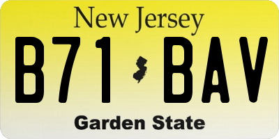 NJ license plate B71BAV