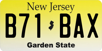 NJ license plate B71BAX