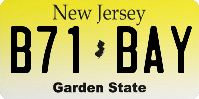 NJ license plate B71BAY