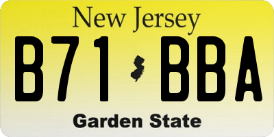 NJ license plate B71BBA