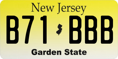 NJ license plate B71BBB