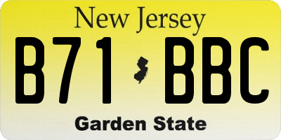NJ license plate B71BBC