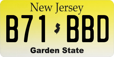 NJ license plate B71BBD