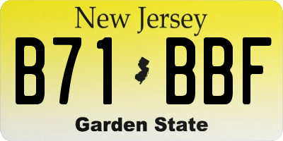 NJ license plate B71BBF