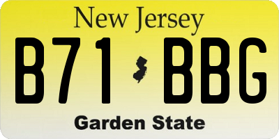NJ license plate B71BBG