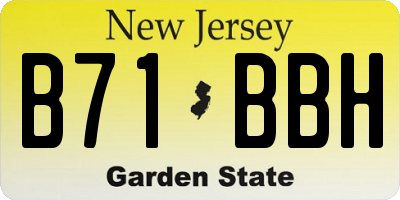 NJ license plate B71BBH