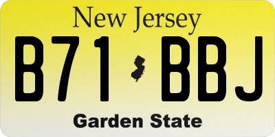NJ license plate B71BBJ