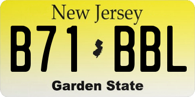 NJ license plate B71BBL