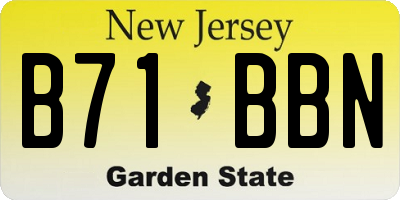 NJ license plate B71BBN