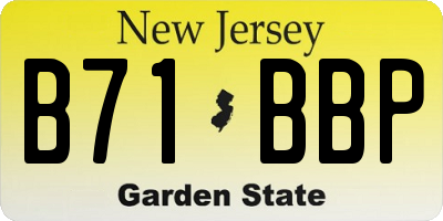 NJ license plate B71BBP