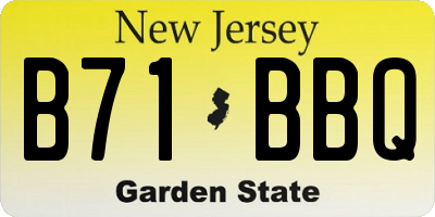 NJ license plate B71BBQ