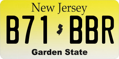 NJ license plate B71BBR