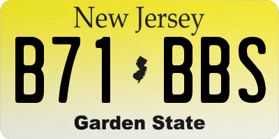 NJ license plate B71BBS