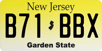 NJ license plate B71BBX