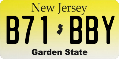 NJ license plate B71BBY