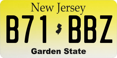 NJ license plate B71BBZ