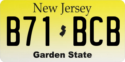 NJ license plate B71BCB