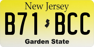 NJ license plate B71BCC