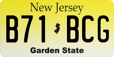 NJ license plate B71BCG