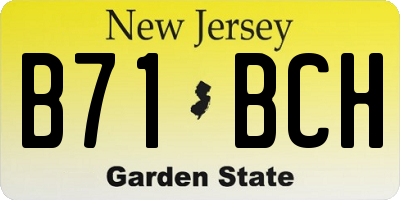 NJ license plate B71BCH