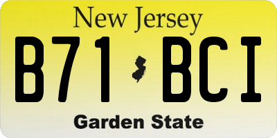 NJ license plate B71BCI