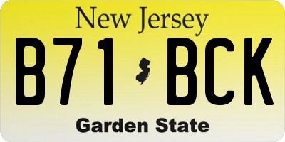 NJ license plate B71BCK