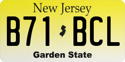 NJ license plate B71BCL