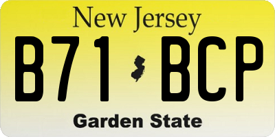 NJ license plate B71BCP