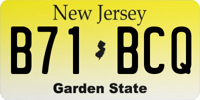 NJ license plate B71BCQ