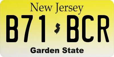 NJ license plate B71BCR