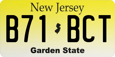 NJ license plate B71BCT
