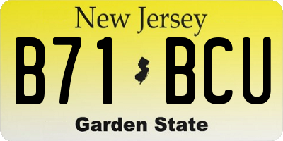 NJ license plate B71BCU