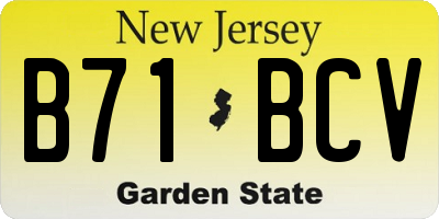 NJ license plate B71BCV