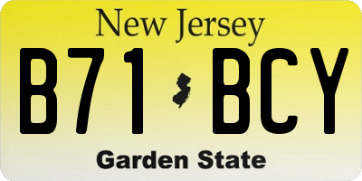 NJ license plate B71BCY