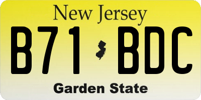 NJ license plate B71BDC