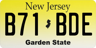 NJ license plate B71BDE