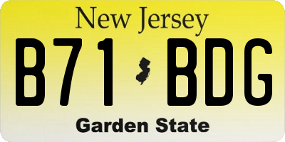 NJ license plate B71BDG