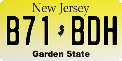 NJ license plate B71BDH