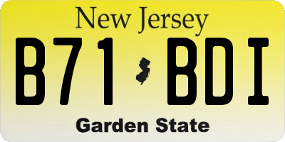 NJ license plate B71BDI