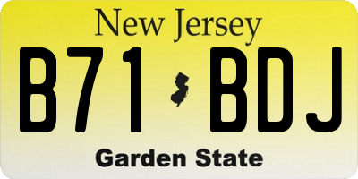 NJ license plate B71BDJ