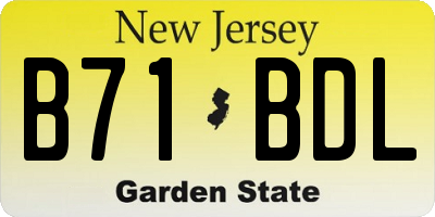 NJ license plate B71BDL