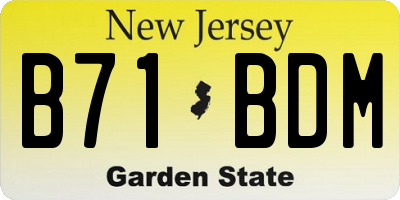 NJ license plate B71BDM