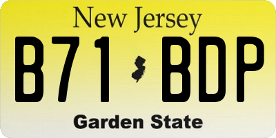 NJ license plate B71BDP