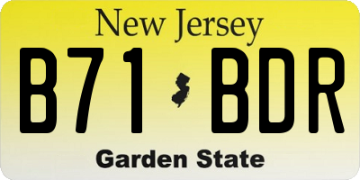 NJ license plate B71BDR
