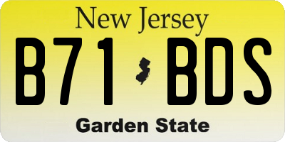 NJ license plate B71BDS
