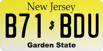 NJ license plate B71BDU