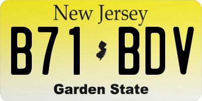 NJ license plate B71BDV